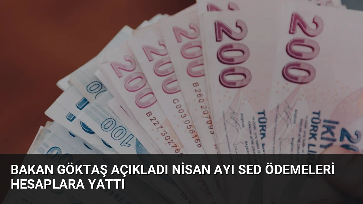 Bakan Göktaş Açıkladı Nisan Ayı SED Ödemeleri Hesaplara Yattı