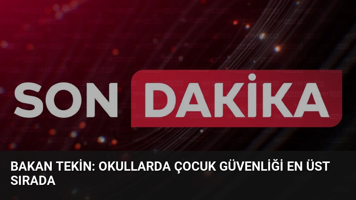 Bakan Tekin: Okullarda Çocuk Güvenliği En Üst Sırada